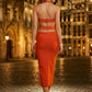 Red Bodycon Halter Cut Out Long Prom Dress