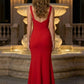 Red Sheath Sweetheart Long Formal Dress