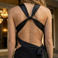 Black Sheath Halter Long Prom Dress with Cutout