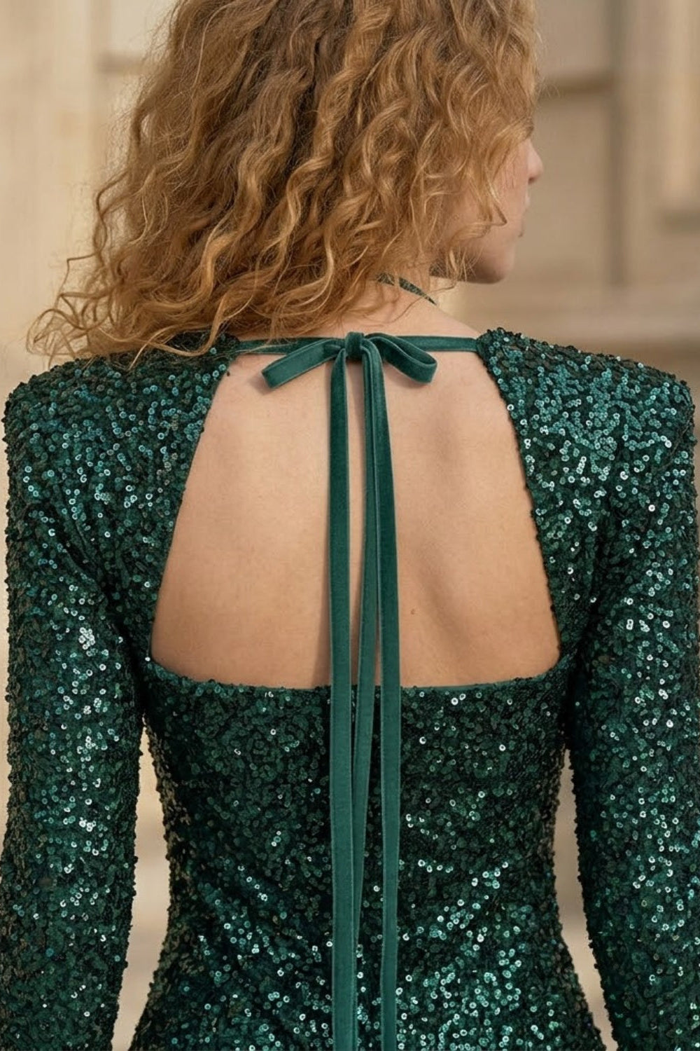Sparkly Emerald Green Bodycon Halter Corset Mini Homecoming Dress