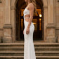 White Mermaid One-Shoulder Long Formal Dress With Cutout