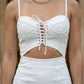 White Bodycon Spaghetti Straps Mini Prom Dress with Cutout