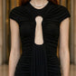 Black Sheath Round Neck Keyhole Long Formal Dress