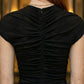 Black Sheath Round Neck Keyhole Long Formal Dress