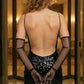 Sequin Black Halter Sheath Long Prom Dress