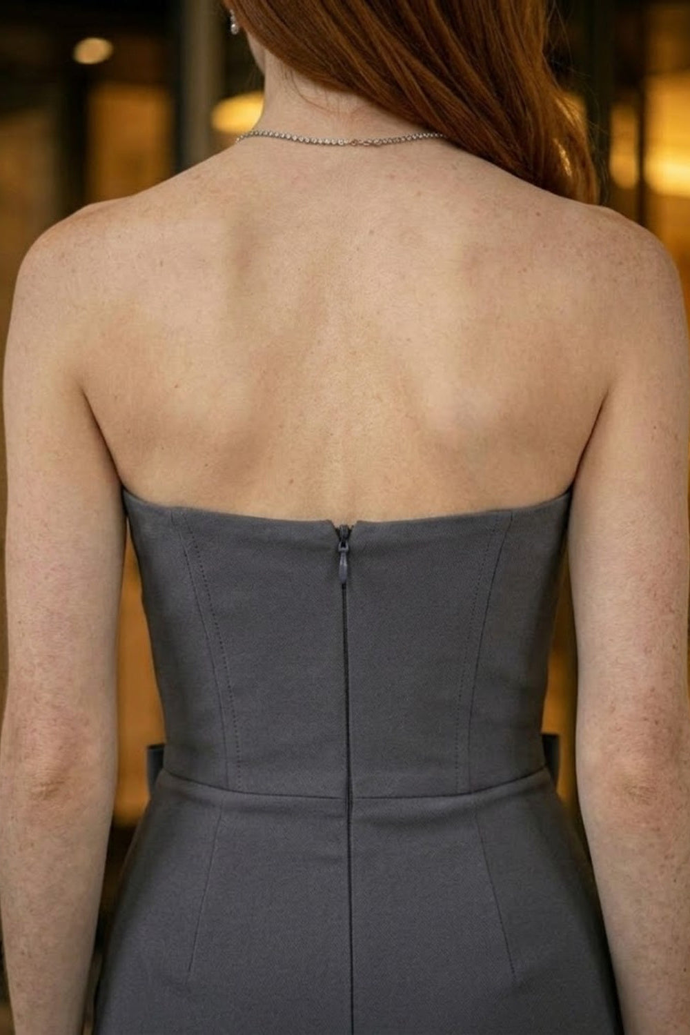 Grey Bodycon Off the Shoulder Long Formal Dress with Bow