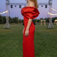 Red Halter Sheath Long Prom Dress