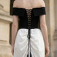 Black and White Mermaid Off the Shoulder Ruched Long Formal Dress