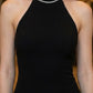 Black Mermaid Halter Long Formal Dress with Ruffles