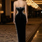 Black Sheath Sweetheart Long Prom Dress with Slit