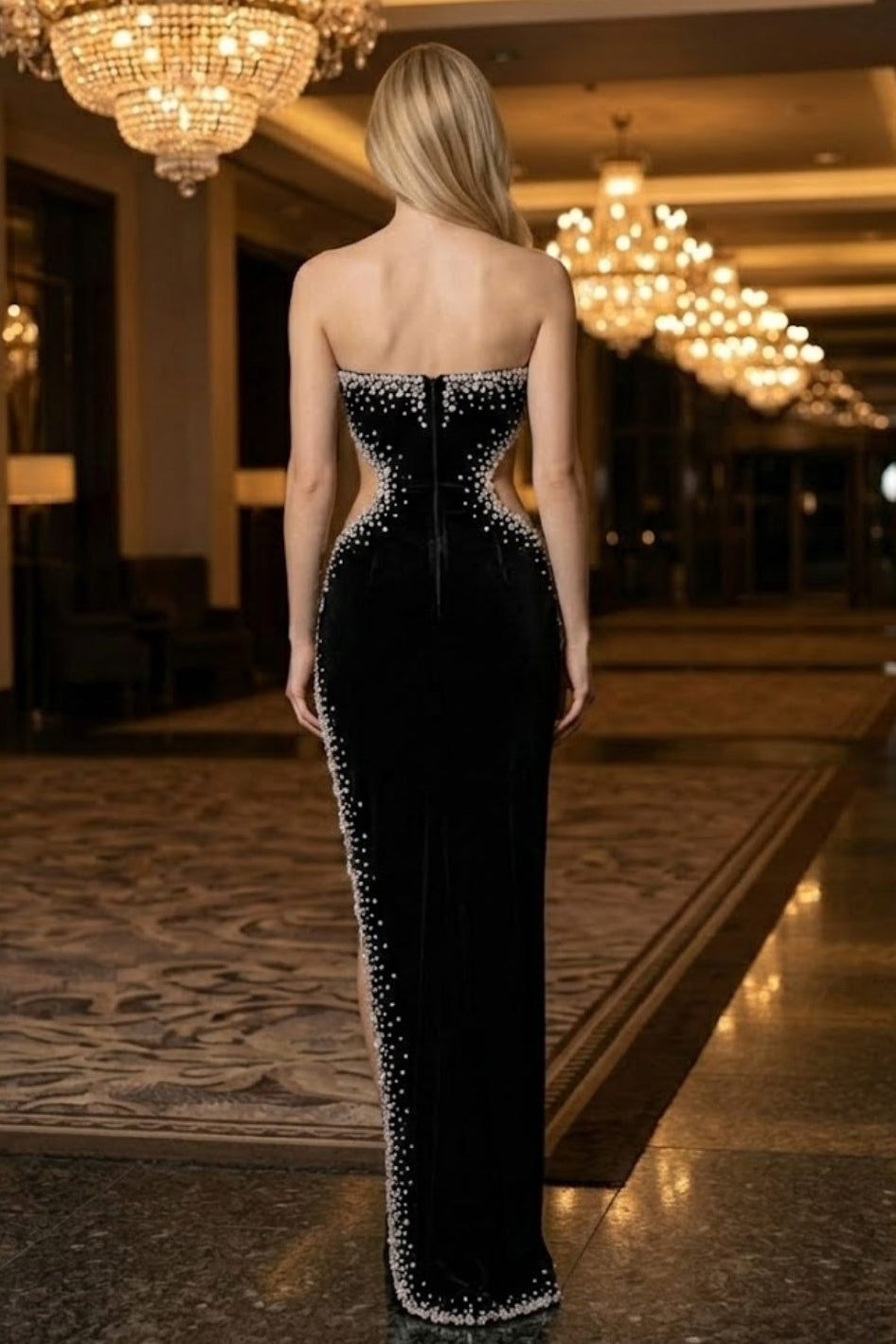 Black Sheath Sweetheart Long Prom Dress with Slit