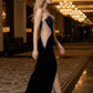 Black Sheath Sweetheart Long Prom Dress with Slit