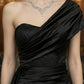 Black Sheath One Shoulder Long Evening Dress with Slit