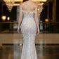 White Sheath Sweetheart Keyhole Long Prom Dress with Slit