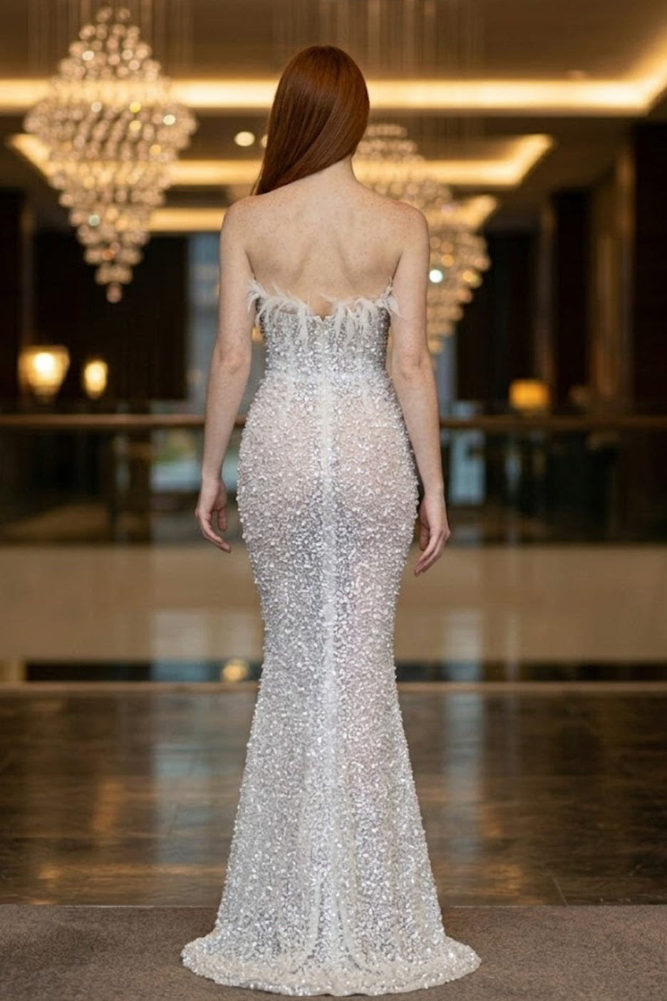 White Sheath Sweetheart Keyhole Long Prom Dress with Slit