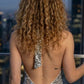 Sparkly Silver Mermaid Halter Long Prom Dress