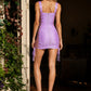 Lavender Sheath One Shoulder Homecoming Dress with Lace Up