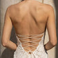 White Mermaid Halter Long Wedding Dress with Lace
