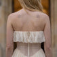 White A Line Strapless Long Prom Dress with Ruffles