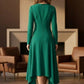 Simple Green A Line Round Neck Long Mother of Bride Dress