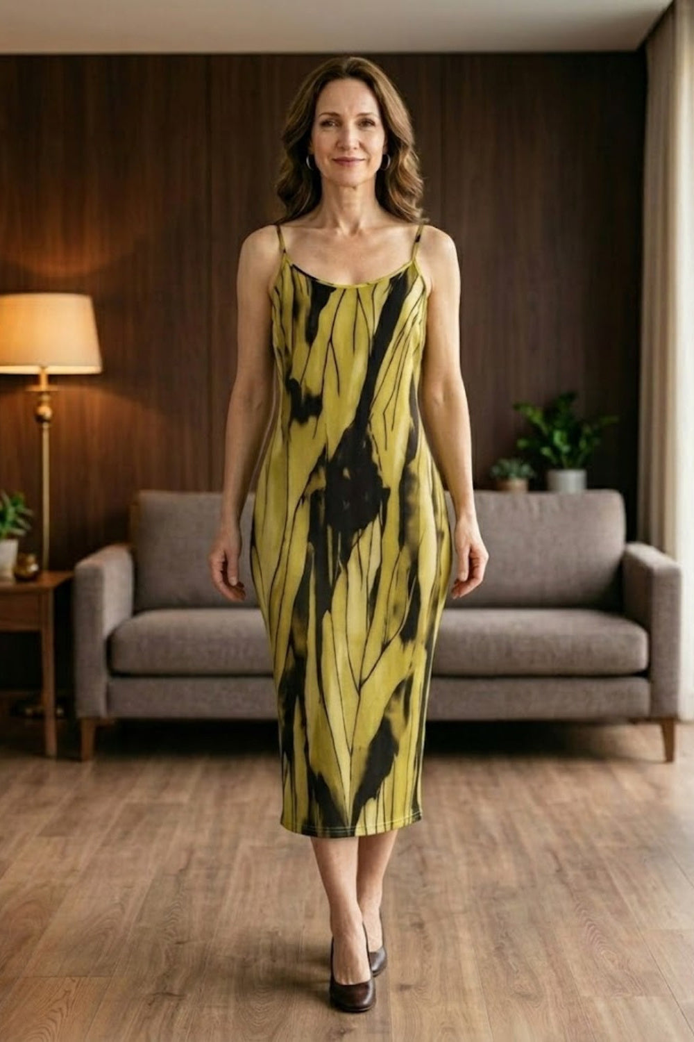 Green Floral  A Line Round Neck Long Mother of Bride Dress with Jacket