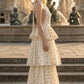 Floral White A Line Halter Long Prom Dress with 3D Flower