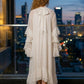 White A Line High Neck Midi Prom Dress with Ruffles