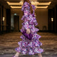 Purple Sheath High Neck Long Prom Dress with Ruffles