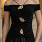 Black A Line Spaghetti Straps Long Formal Dress