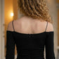 Black A Line Spaghetti Straps Long Formal Dress