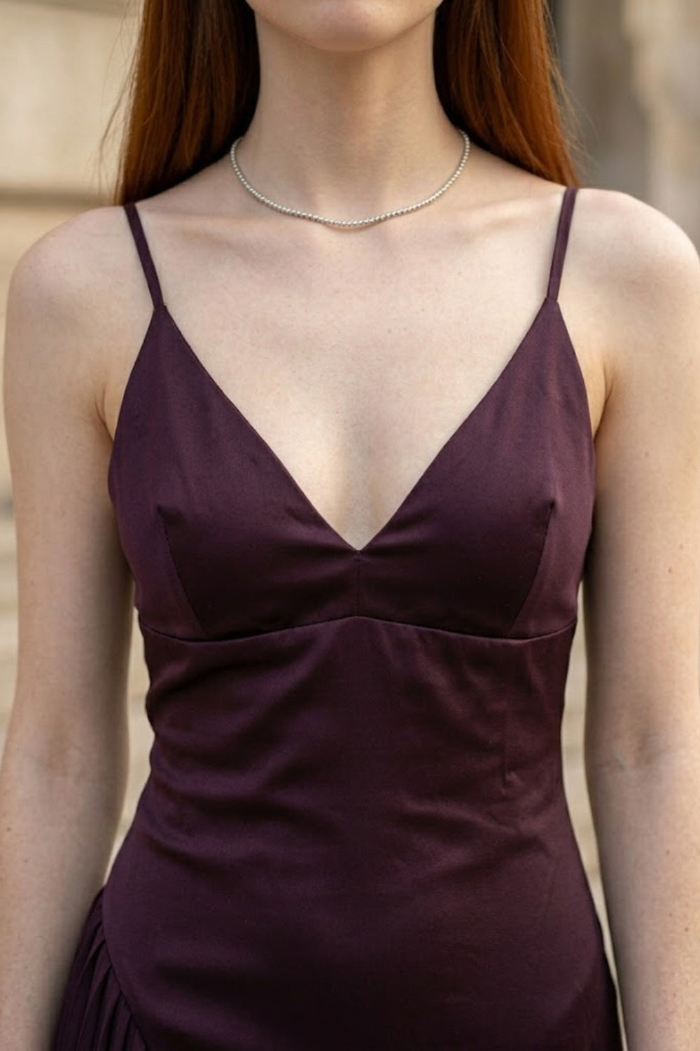 Purple Sheath V Neck Long Formal Dress with Slit