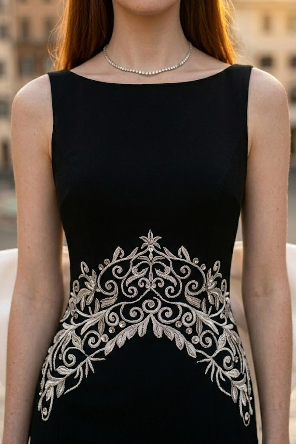 Black and White Sheath Bateau Long Prom Dress with Bow