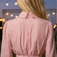 2 Pieces Pink A Line Swing Collar Type Mini Homecoming Dress with 3D Flowers