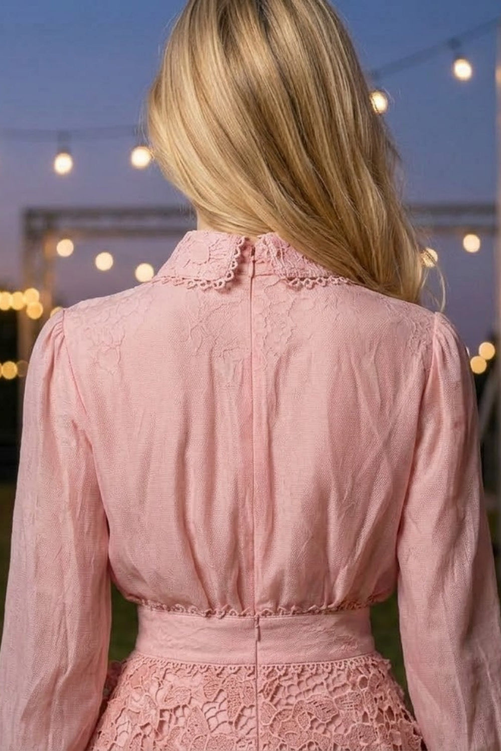 2 Pieces Pink A Line Swing Collar Type Mini Homecoming Dress with 3D Flowers