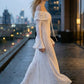 White Sheath Off the Shoulder Long Prom Dress