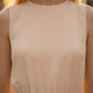 Champagne A Line Round Neck Long Formal Dress with Cape
