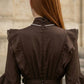 Brown A Line High Neck Long Formal Dress with Keyhole