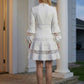 White A Line V Neck Mini Homecoming Dress