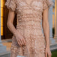 Blush Pink A Line V Neck Long Prom Dress with Fringes