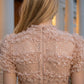 Blush Pink A Line V Neck Long Prom Dress with Fringes