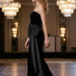 Black Bodycon Sweetheart Long Prom Dress with Bow