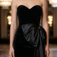 Black Bodycon Sweetheart Long Prom Dress with Bow