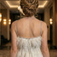 White A Line Spaghetti Straps Mini Homecoming Dress with Feathers