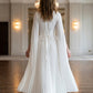 White A Line High Neck Long Formal Dress with Cape