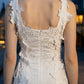 White A Line Square Neck Long Prom Dress with Lace