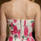 Pink Floral A Line Sweetheart Mini Homecoming Dress with Pleats