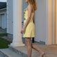 Yellow Bodycon Strapless Mini Homecoming Dress with 3D Flowers