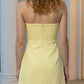 Yellow Bodycon Strapless Mini Homecoming Dress with 3D Flowers