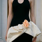 Black and White Bodycon Halter Short Homecoming Dress with 3D Flowers