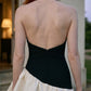 Black and White Bodycon Halter Short Homecoming Dress with 3D Flowers